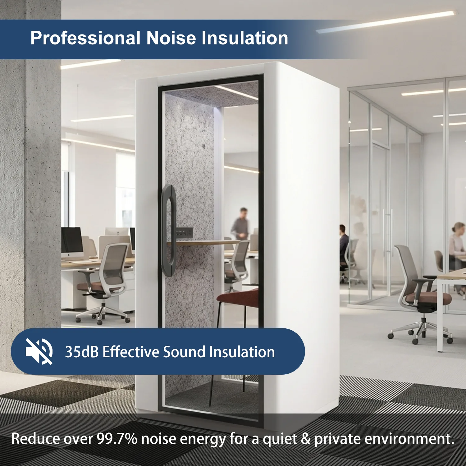 Vestael Core Solo-Soundproof office pod, Quiet Privacy Phone Booth