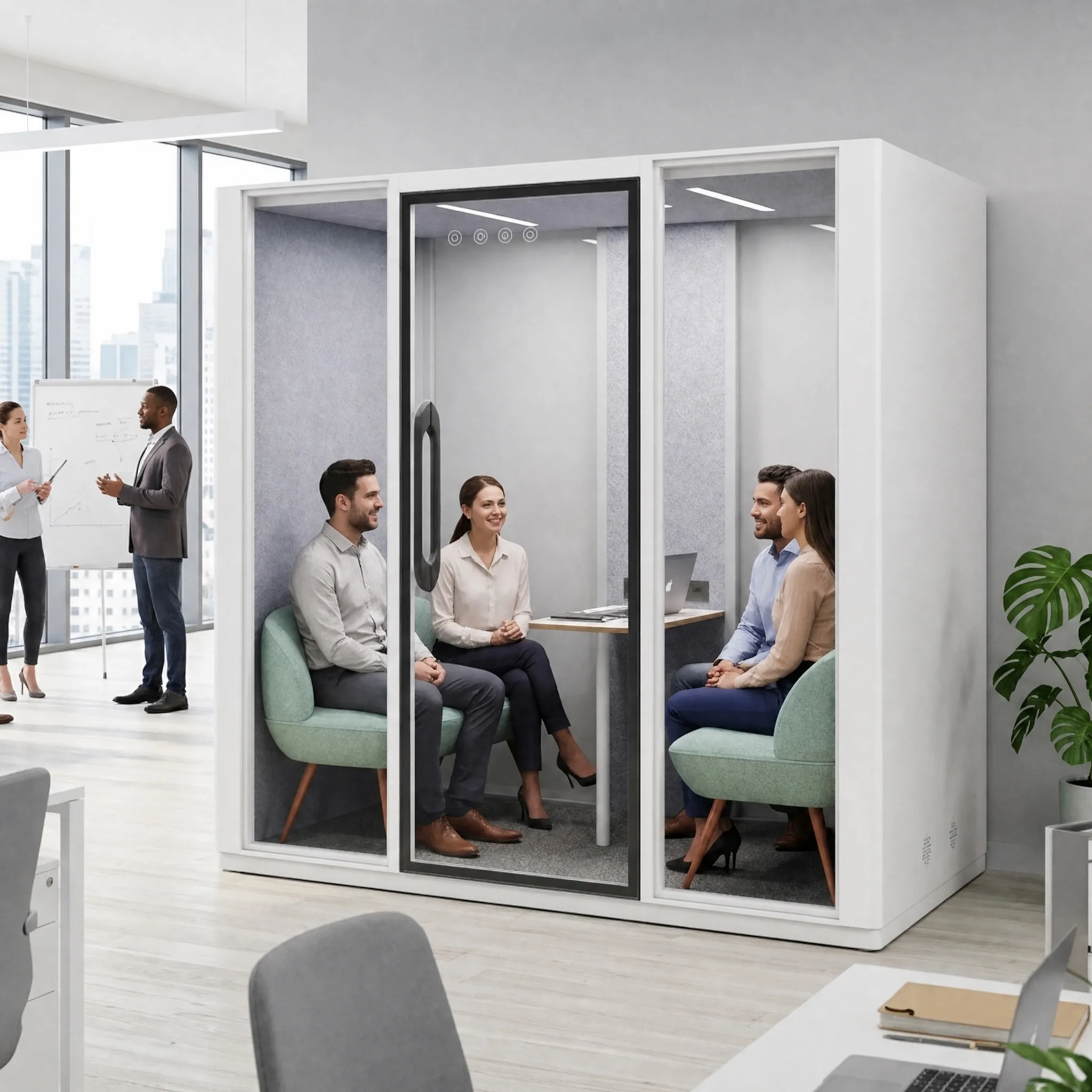 Vestael Core Team-Soundproof Office Pod Mobile Privacy Workspace for Meetings, Singing