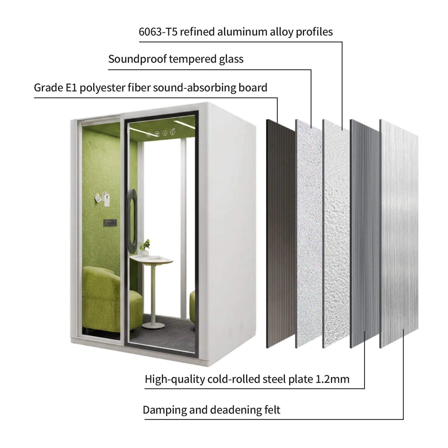 Vestael Core Duo-Mobile Soundproof Office Pod – Rolling Dual Privacy Booth